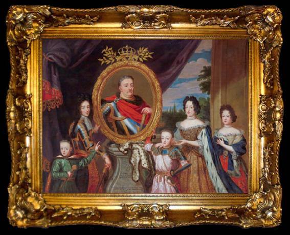 framed  Henri Gascar Apotheosis of John III Sobieski surrounded by his family., ta009-2